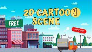 2d Cartoon Scene {Car Animation} Free YouTube Video