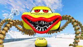 Epic Escape From The Lightning McQueen Arachnid Eater & Mutant Spider Eater New | McQueen VS McQueen