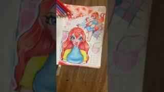 Drawing another winx page #art #drawing #shorts#winxclub