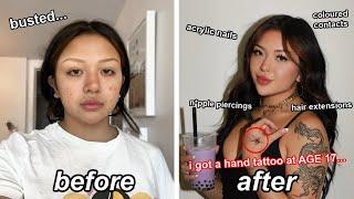 ABG GLOW UP TRANSFORMATION Asian Baby Girl (I got a hand tattoo at 17...)