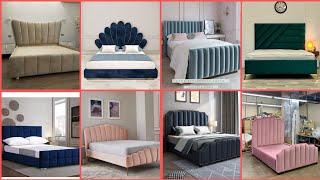 Beautiful and decent bridal bed designs | velvet posish bed designing ideas