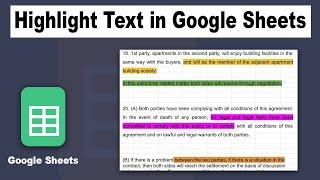 How to Highlight Only Text in Google Sheets Document