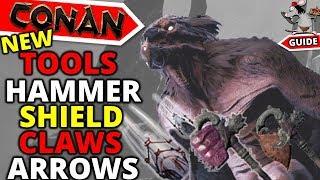 CONAN EXILES New Weapons Tools Locations - Beastial Claws - Doom - Unwelcome Gift