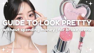 how to always look pretty on a budget ️🫧 beauty tips for broke teens