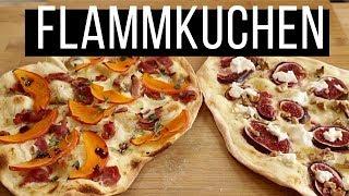 Flammkuchen mit herbstlichem Belag - Flammkuchenteig Rezept zum selber machen