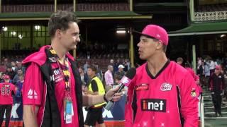 Ben Dwarshuis talks post-match about his BBL debut