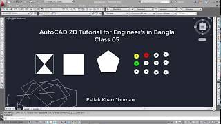 Autocad Tutorial Bangla for Engineering Drawing class 05: use Rectangle,Polygon,Polyline