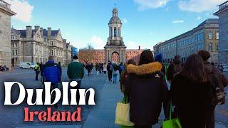 Dublin, Ireland 2024 - Winter Walking Tour 2024 - 4k UHD
