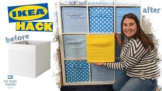 IKEA HACKS STORAGE BOX DIY | Custom Fabric Drona Box Covers for Kallax Unit