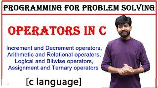 operators in c, increment, decrement, arithmetic, relational, logical, bitwise, assignment operators