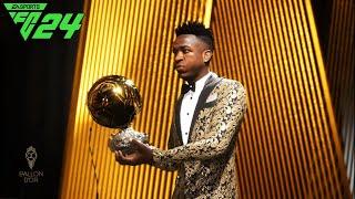 Vinicius JR wins Ballon D'or in EA FC 24 Career Mode