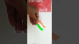 national flag making using tricolor paper - #shorts  - howtofunda