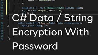 C# - Data / String Encryption With Password (using AES / Rijndael) Tutorial