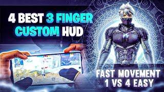 TOP 5 BEST CUSTOM HUD FREE FIRE 3 FINGER CLAW | BETTER THAN PC PLAYERS | THREE FINGER CUSTOM HUD