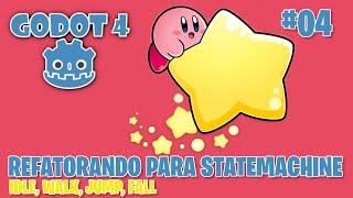 Godot 4 - Kirby - #4 Refatorando para StateMachine  ( IDLE, WALK, JUMP, FALL )