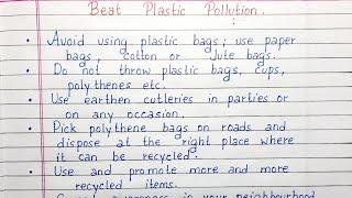 Write a short essay on Beat Plastic Pollution | 10 lines on Beat Plastic Pollution | English