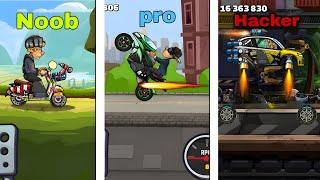 hill climb racing 2 noob vs pro vs hacker gameplay walkthrough