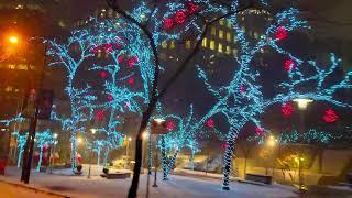 Extreme Winter Snow Storm in Downtown Vancouver | Downtown Tour | 4k