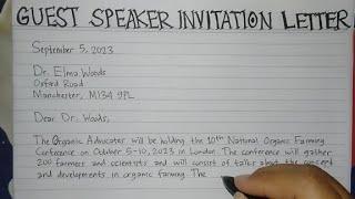 How To Write A Guest Speaker Invitation Letter Step by Step | Writing Practices