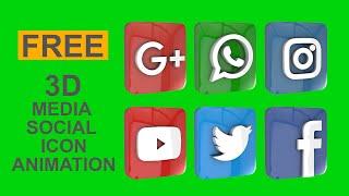 3D icon Social Media Animation Green Screen (FREE)