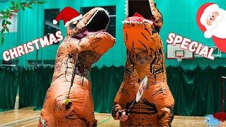 Playing Badminton in a Dinosaur suit | Christmas Special