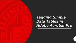 Tagging Simple Data Tables In Adobe Acrobat Pro