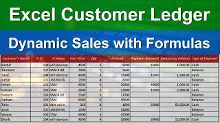 Sales Customer Ledger in Excel | Customer Payment in Excel | Advanced Excel #exceltutoring