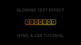 Glowing Text Effect Using HTML & CSS | CSS Text Animation Tutorial