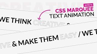 Simple Text Animation Using HTML & CSS | Marquee Text Animation | 2021