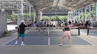 Niles and Garrett vs Duy and Sara, Battle of Brooklyn pickleball tournament