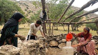 Carry water from the Spring to make mud for Building Hut