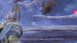 Ratatoskr's Reaction On Kratos Brought Dragon Nidhogg Babies Back - God of War: Ragnarök