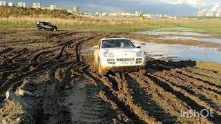 Порше Кайен 3,2 небольшой оффроад в песочнице/ Porsche Cayenne 3,2 off-road