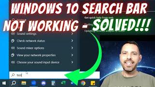 How To Fix Windows 10 Search Bar Not Working - Win 10 Search Bar SOLVED!!!