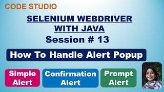 Selenium Webdriver with Java  in Hindi # 13 - How to Handle Alert popup | With Practical Example