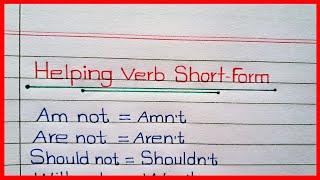 Helping Verb Short Form || Helping Verb Contraction form || isn't/wasn't/weren't