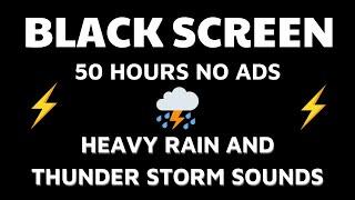 Heavy rain and thunderstorms with black screen│Create a feeling of comfort, Sleep well,Relief stress