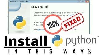 Setup failed problem in python solved | Python installation in windows