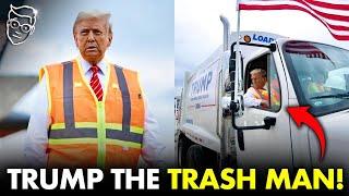  Trump Drives TRASH TRUCK Into Campaign Event After Biden Calls Americans 'Garbage'