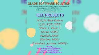 IEEE 2021-2022 Project Price List, Glade Software Solution, Marthandam.IEEE Projects, Project Center