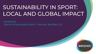 Sustainability in Sport: local and global impact