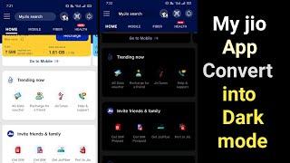 my jio app dark mode enable ! enable into dark mode my jio app