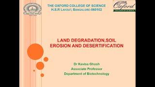 Land Degradation, soil erosion and Desertification