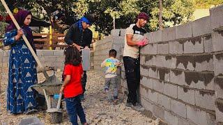 "Building a Wall: Sajjad and Ebtani's Construction Adventure with Mohammad and Sepzai Rahela"
