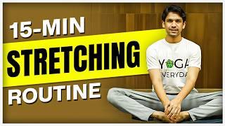 Daily Stretching Exercises for Beginners | 15-Min Full Body Flexibility | Saurabh Bothra Yoga