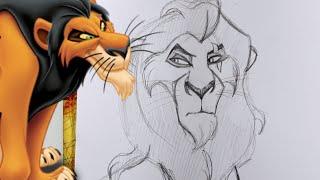 How to Draw SCAR from Disney's The Lion King- @dramaticparrot