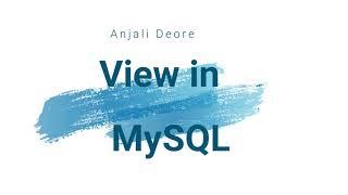 Views in MySQL