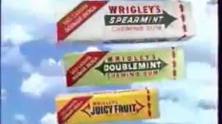 Реклама Wrigley Juicy Fruit, Doublemint, Spearmint 1990 е