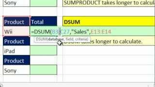 Excel Magic Trick 982: Add w One Condition, Use SUMIF Instead of SUMPRODUCT or DSUM