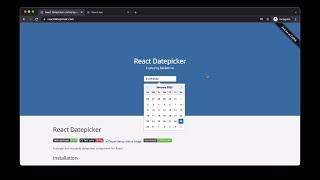 React Datepicker : Part 1 Basic Datepicker